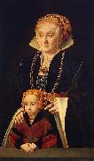 unknow artist Portrait of a Lady with her daughter painting